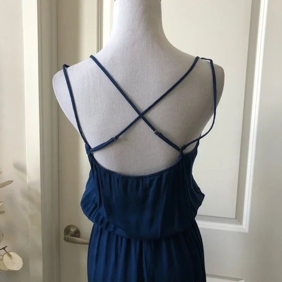 Arden B strappy blue wide leg jumpsuit - Picture 3 of 6
